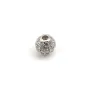 Boule avec strass 6mm en argent 925  x 1pc