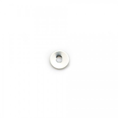 Disque 1 trou en argent 925  4 mm x 10pcs
