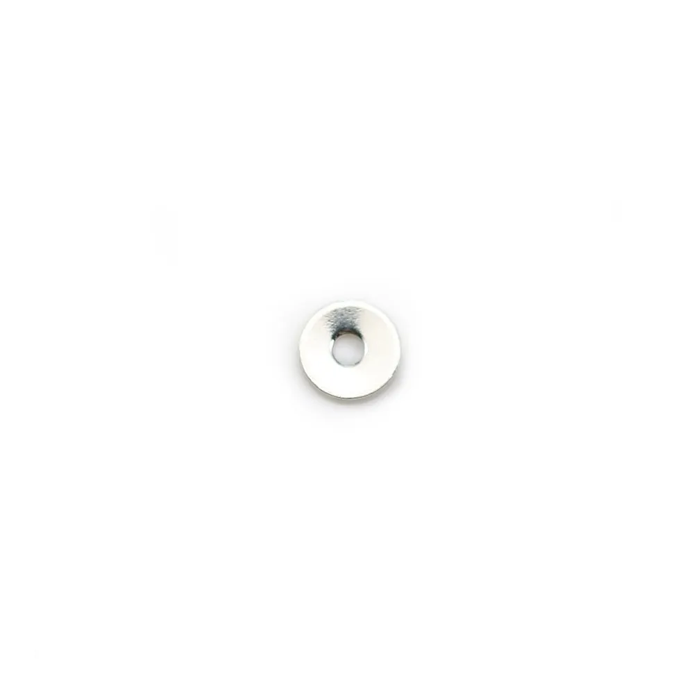 Disque 1 trou en argent 925  4 mm x 10pcs