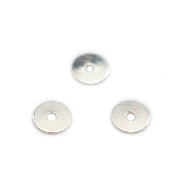 Disco 1 agujero plata 925 6mm x 5pcs