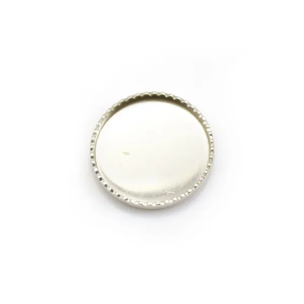 Serti en argent 925, pour cabochon rond de 12mm x 2pcs