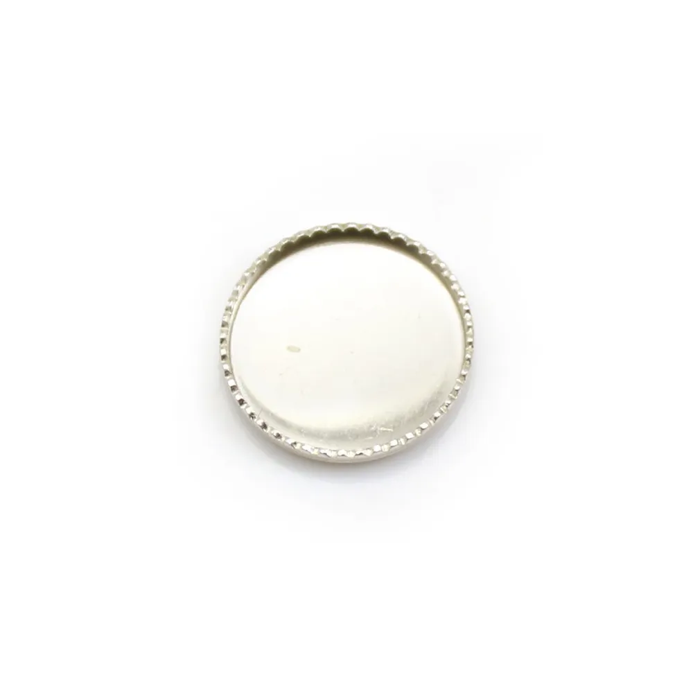 Serti en argent 925, pour cabochon rond de 12mm x 2pcs