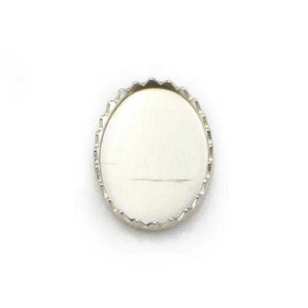 Serti en argent 925, pour cabochon de forme ovale, 10 * 14mm x 1pc
