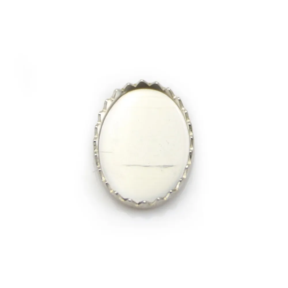 Serti en argent 925, pour cabochon de forme ovale, 10 * 14mm x 1pc