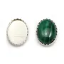 Serti en argent 925, pour cabochon de forme ovale, 10 * 14mm x 1pc