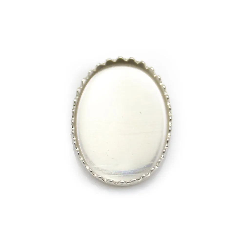 Serti en argent 925, pour cabochon de forme ovale, 13 * 18mm x 1pc