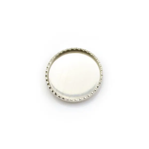 Serti en argent 925, pour cabochon rond de 10mm x 2pcs