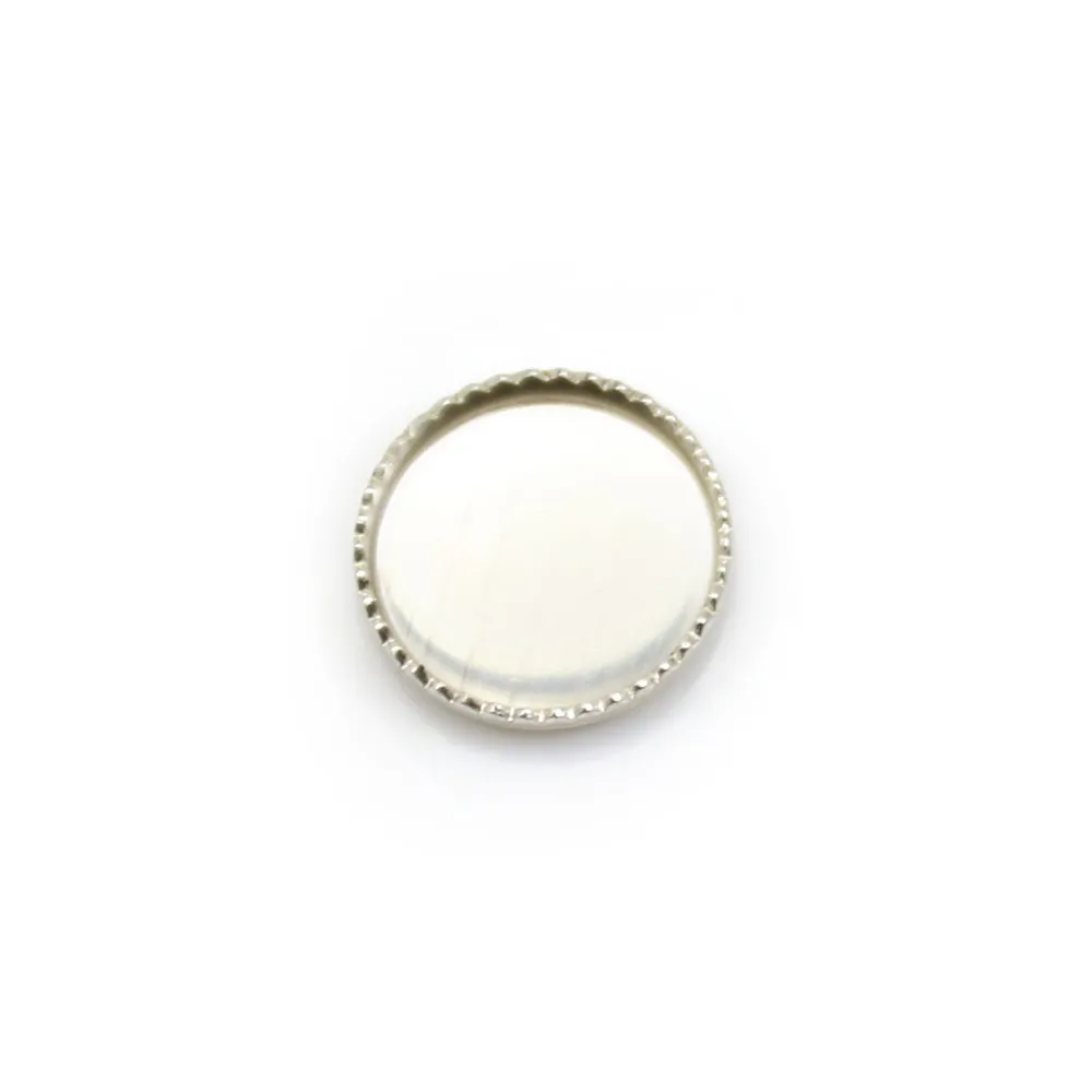 Serti en argent 925, pour cabochon rond de 10mm x 2pcs