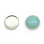 Serti en argent 925, pour cabochon rond de 10mm x 2pcs