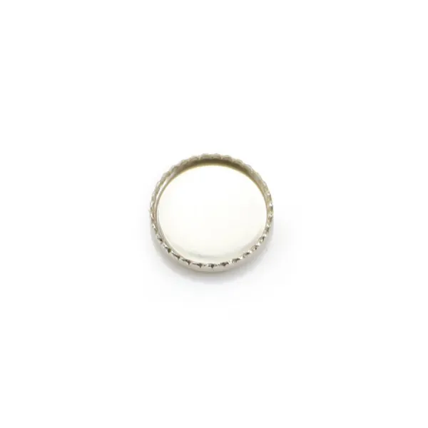 Serti en argent 925, pour cabochon rond de 8mm x 2pcs