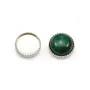 Serti en argent 925, pour cabochon rond de 8mm x 2pcs
