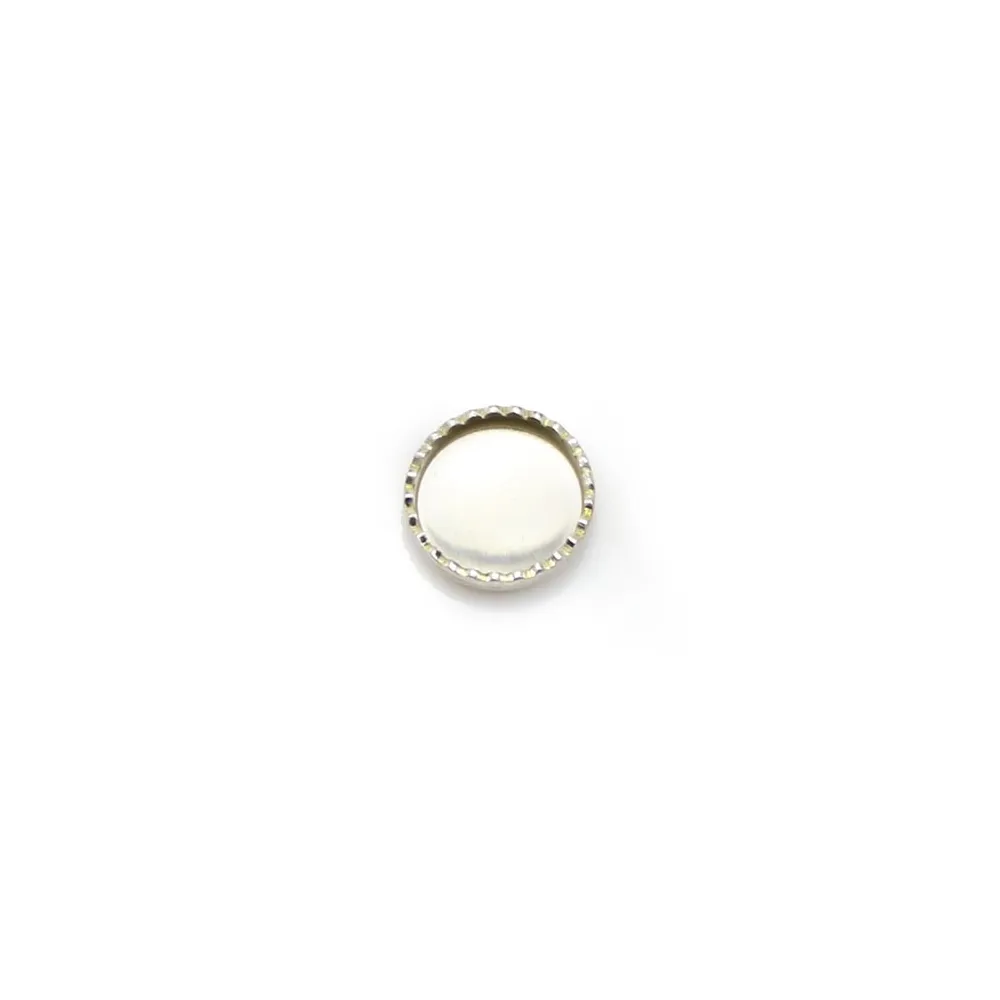 Serti en argent 925, pour cabochon rond de 6 mm x 5pcs