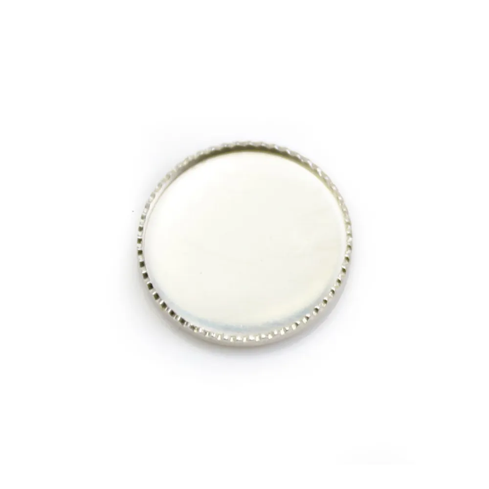 Serti en argent 925, pour cabochon rond de 14mm x 1pc