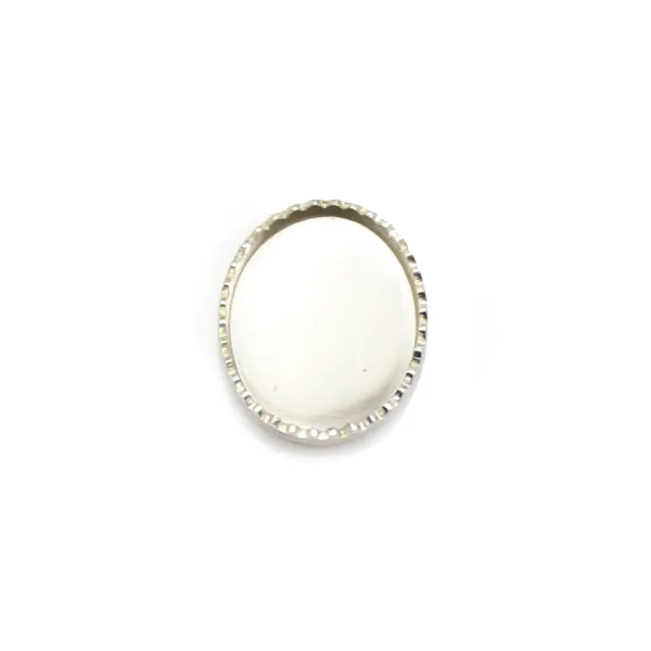 Serti en argent 925, pour cabochon de forme ovale, 8 * 10mm x 2pcs