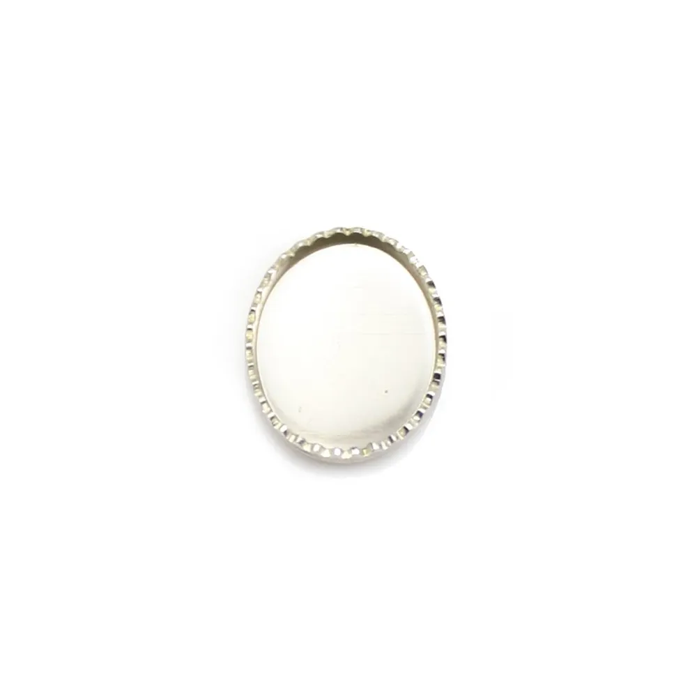 Serti en argent 925, pour cabochon de forme ovale, 8 * 10mm x 2pcs