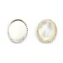 Serti en argent 925, pour cabochon de forme ovale, 8 * 10mm x 2pcs