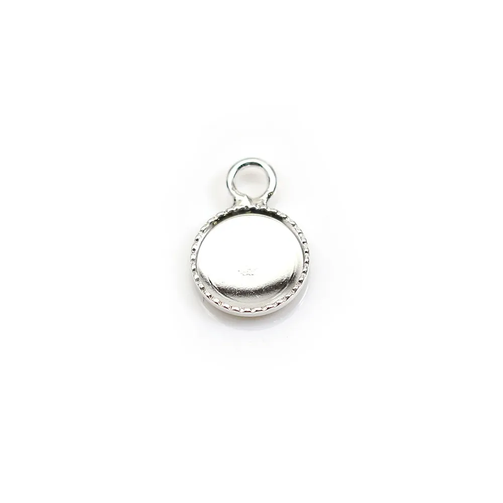 Pendant in 925 silver, with set for round cabochon of 10mm x 1pc