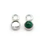 Pendentif en argent 925, avec serti pour cabochon rond de 4 mm x 2pcs