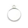 Pendentif en argent 925, avec serti pour cabochon rond de 14mm x 1pc
