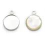 Pendentif en argent 925, avec serti pour cabochon rond de 14mm x 1pc