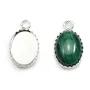 Pendentif serti en argent 925, pour cabochon de forme ovale, 10x14mm x 1pc