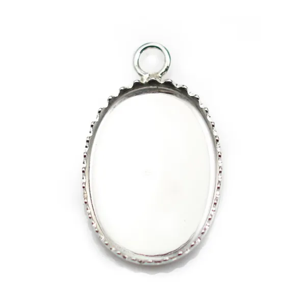 Pendant set in 925 silver, for oval cabochon, 13 * 18mm x 1pc