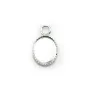 Pendentif serti en argent 925, pour cabochon de forme ovale, 8 * 10mm x 1pc