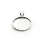 Pendant set in 925 silver, for oval cabochon, 10 * 14mm x 1pc