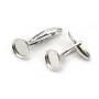 Bouton de manchette, en argent 925 pour cabochon rond de 10mm x 2pcs