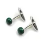 Bouton de manchette, en argent 925 pour cabochon rond de 8mm, 26 * 9mm x 2pcs