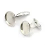 Bouton de manchette, en argent 925 pour cabochon rond de 16mm x 2pcs