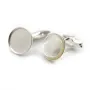 Bouton de manchette, en argent 925 pour cabochon rond de 16mm x 2pcs