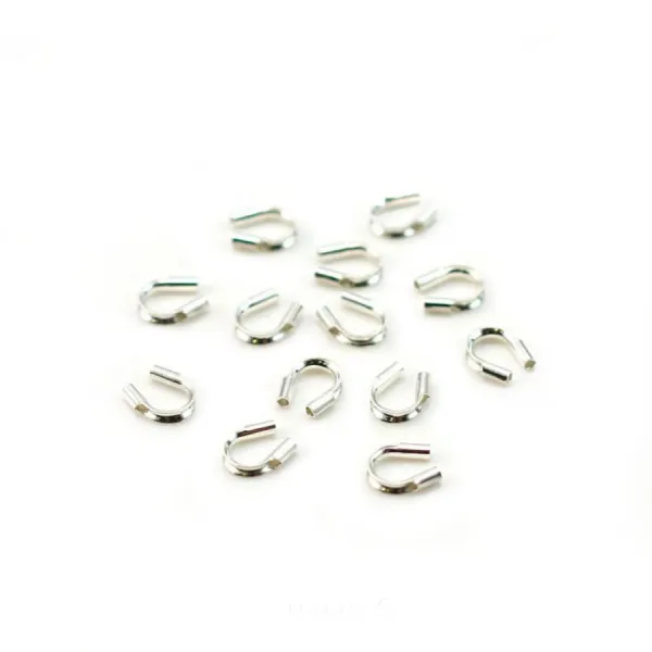 Protections pour fil cablé 0.6mm,argent 925 x 10pcs