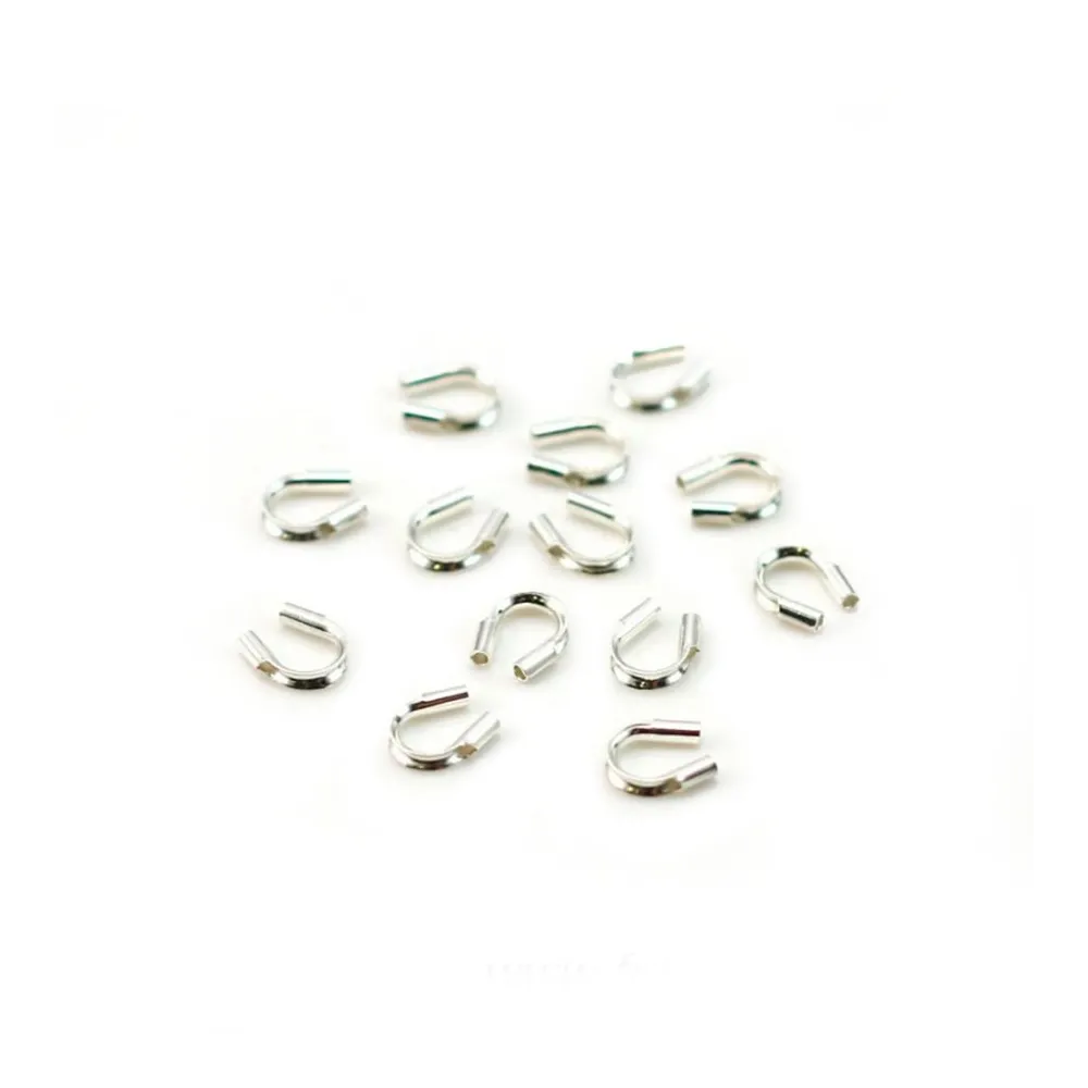 Protections pour fil cablé 0.6mm,argent 925 x 10pcs