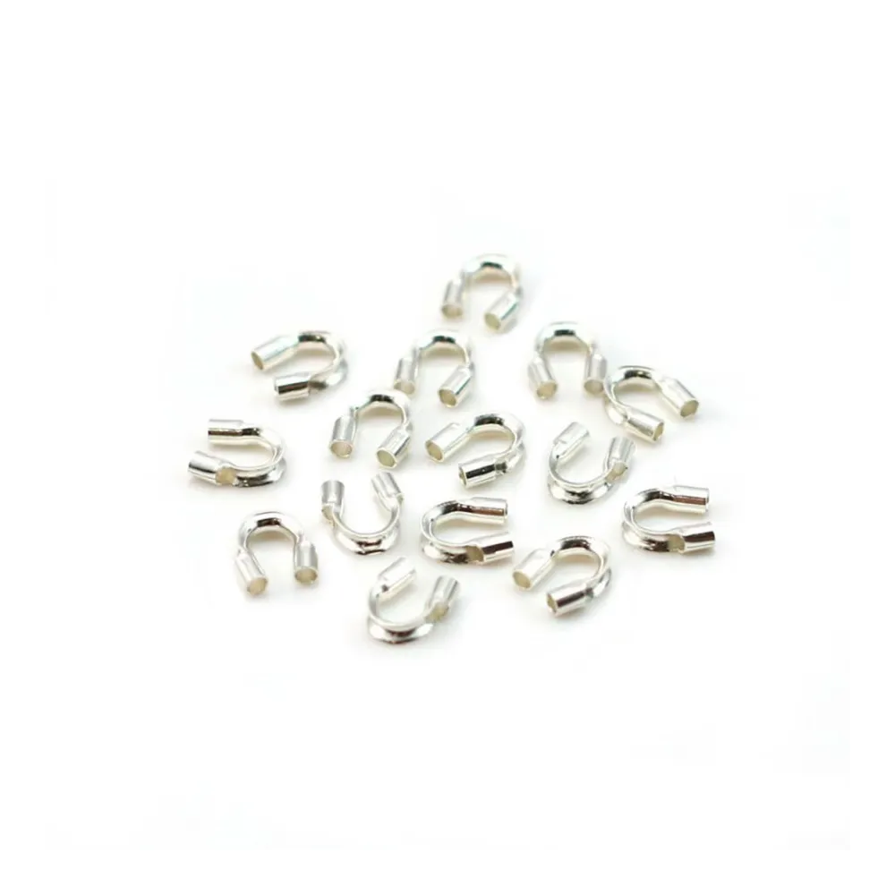 Protections pour fil cablé 1.0mm,argent 925 x 10pcs