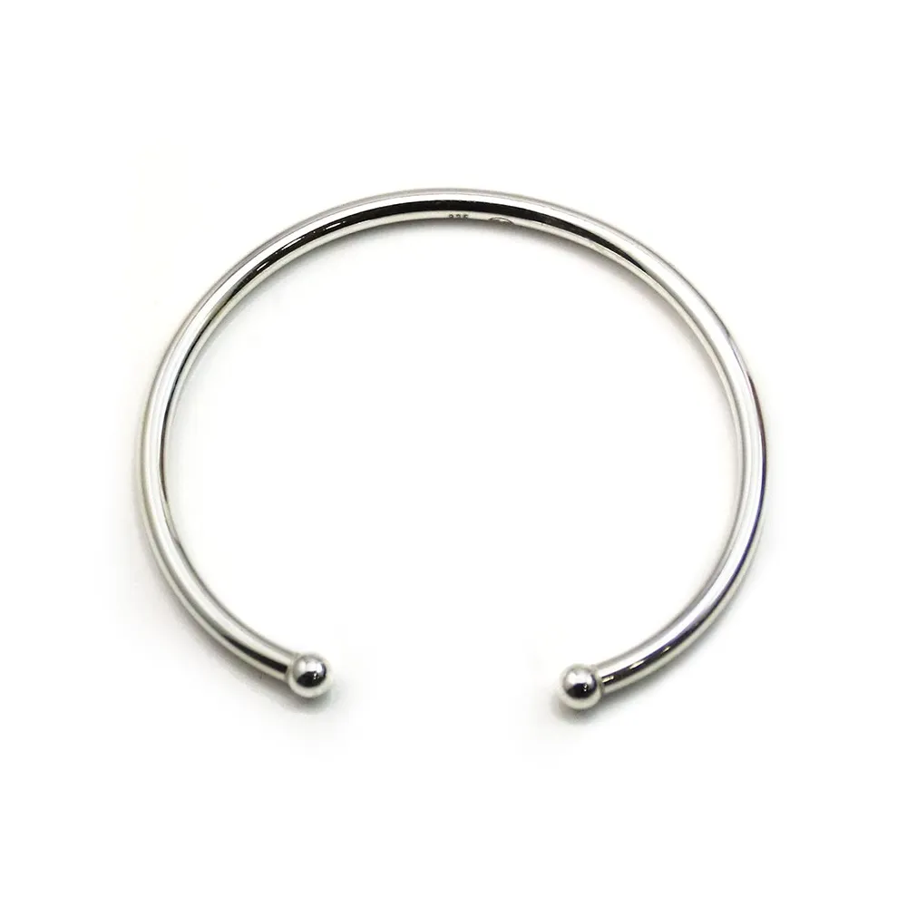 Bracelet jonc flexible 56mm en argent 925 x 1pc