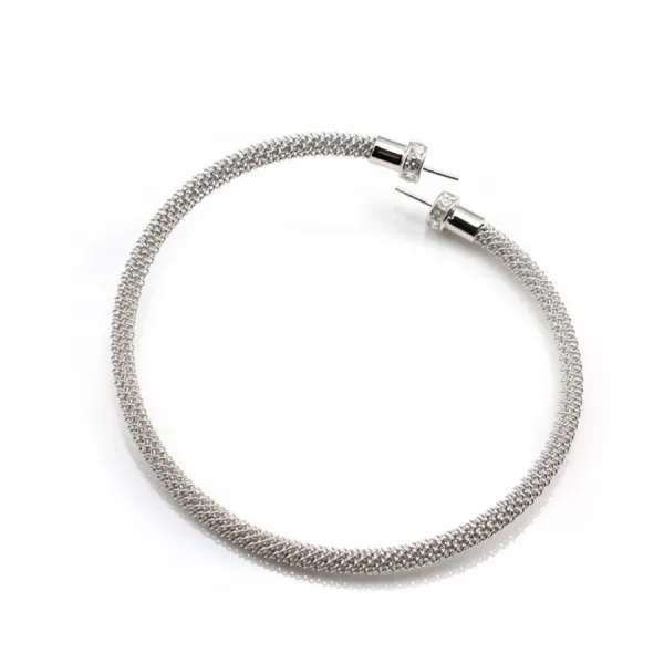 Bracelet jonc flexible avec sreasse pour semi-percées ,argent 925, x 1pc