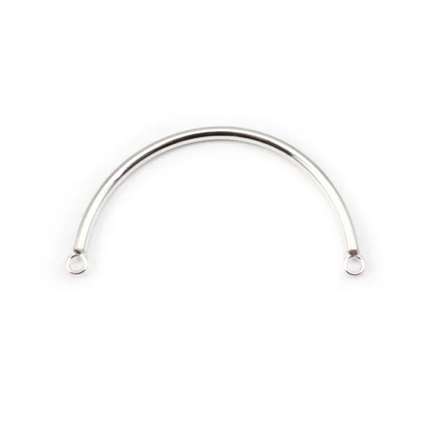 Demi-jonc bracelet avec 2 anneaux argent 925 ,25x62mm x1pc