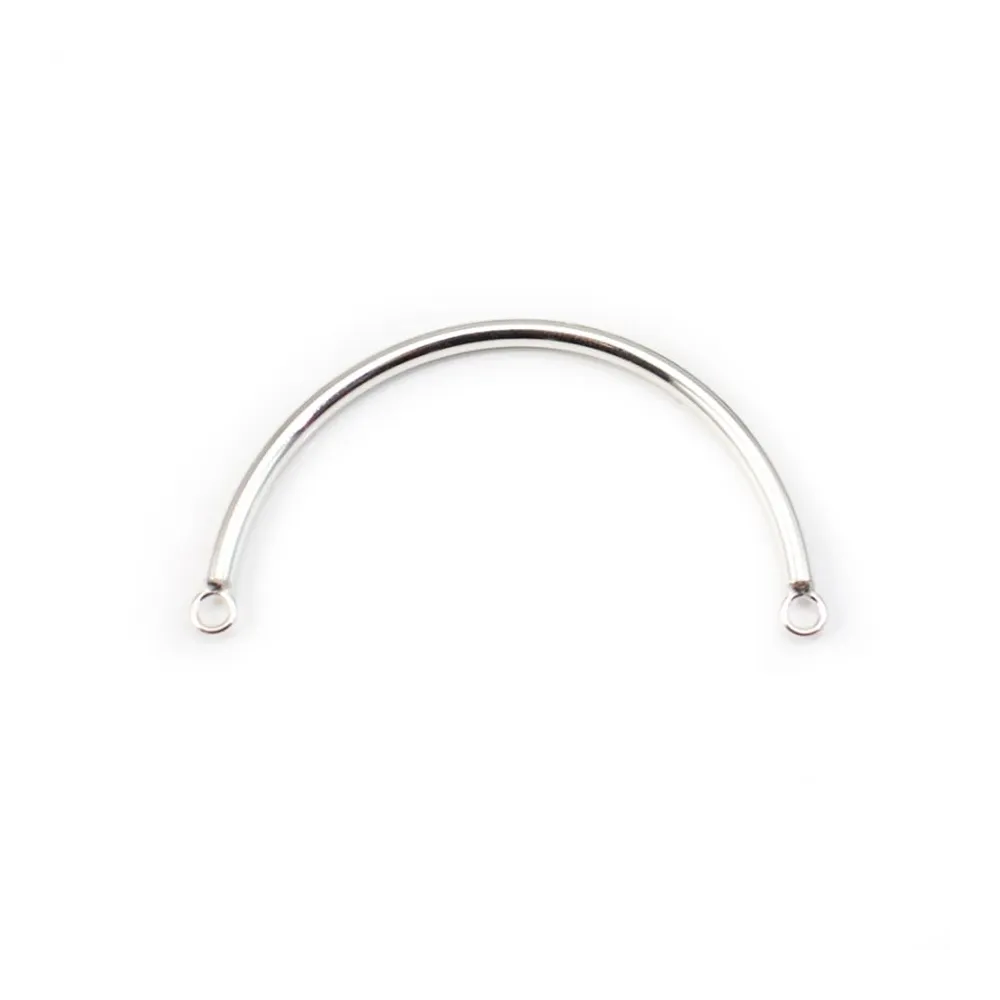 Demi-jonc bracelet avec 2 anneaux argent 925 ,25x62mm x1pc