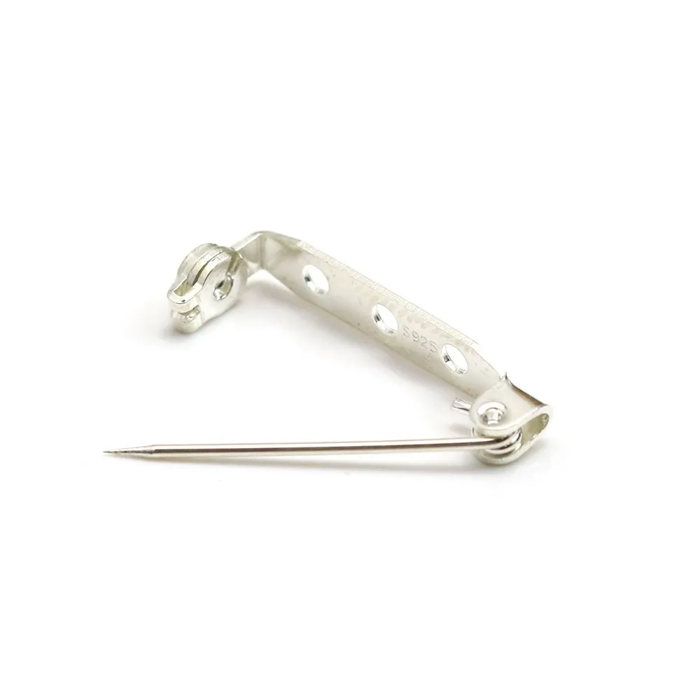 Broche en argent 925, avec 3 trous, mesurant 25x4.5mm x 1pc