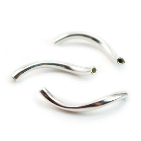 Tubes twistés, Argent 925 1.8x20 mm x 2pcs