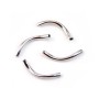 925 Sterling silver rhodium twisted tubes, 1.2x19.5mm  x 2pcs 