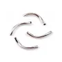 Tubes twistés, argent 925 rhodié 1.2x19.5mm x 2pcs