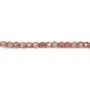 Rhodochrosite on round faceted shape, 4mm x 39cm