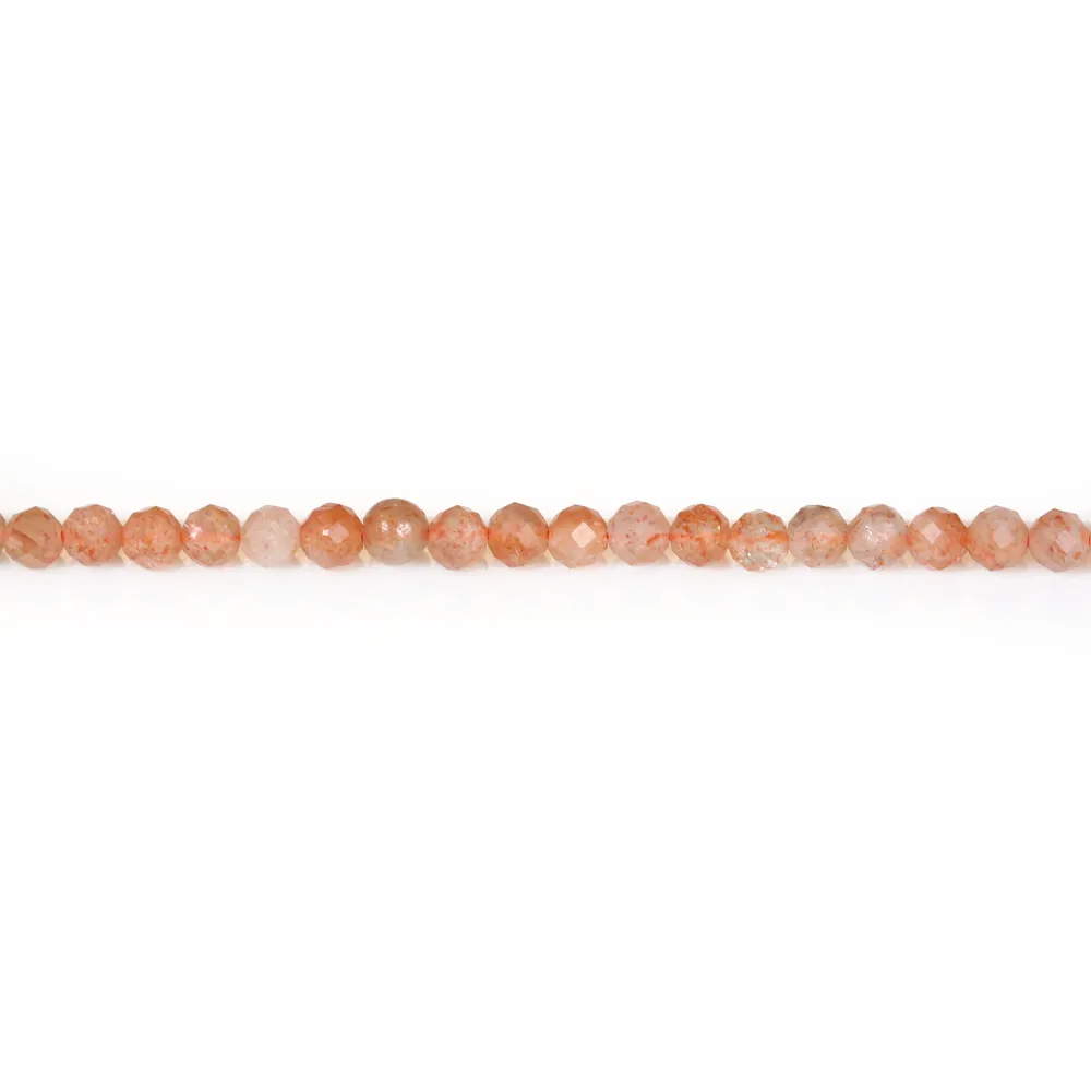 Pierre de soleil, de forme ronde facetté, 3mm x 20pcs