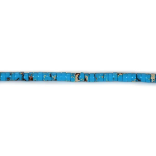 Marbre reconstituée, en forme de Heishi 2x4.5mm x 39cm
