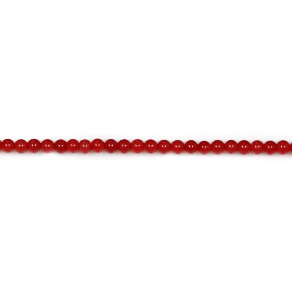 Bambou mer teinte rouge Rond  2mm x 40cm