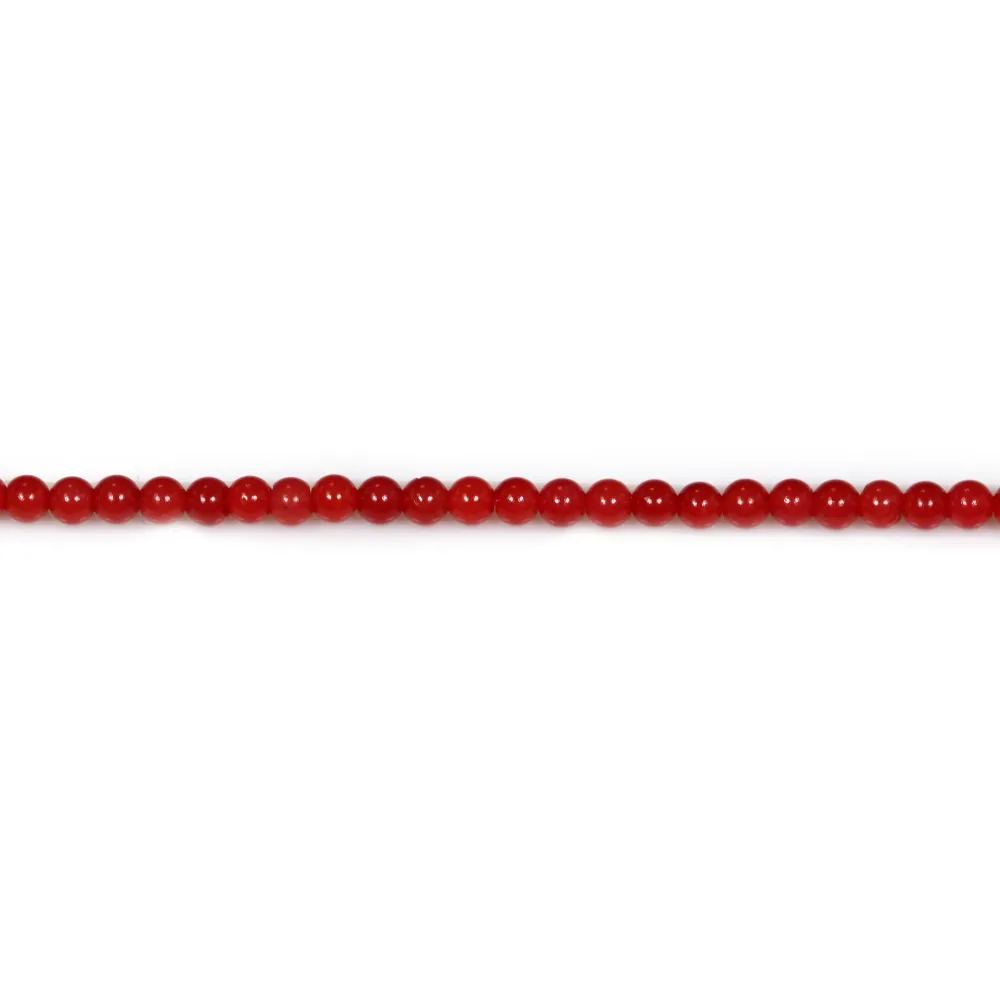 Bambou mer teinte rouge Rond  2mm x 40cm