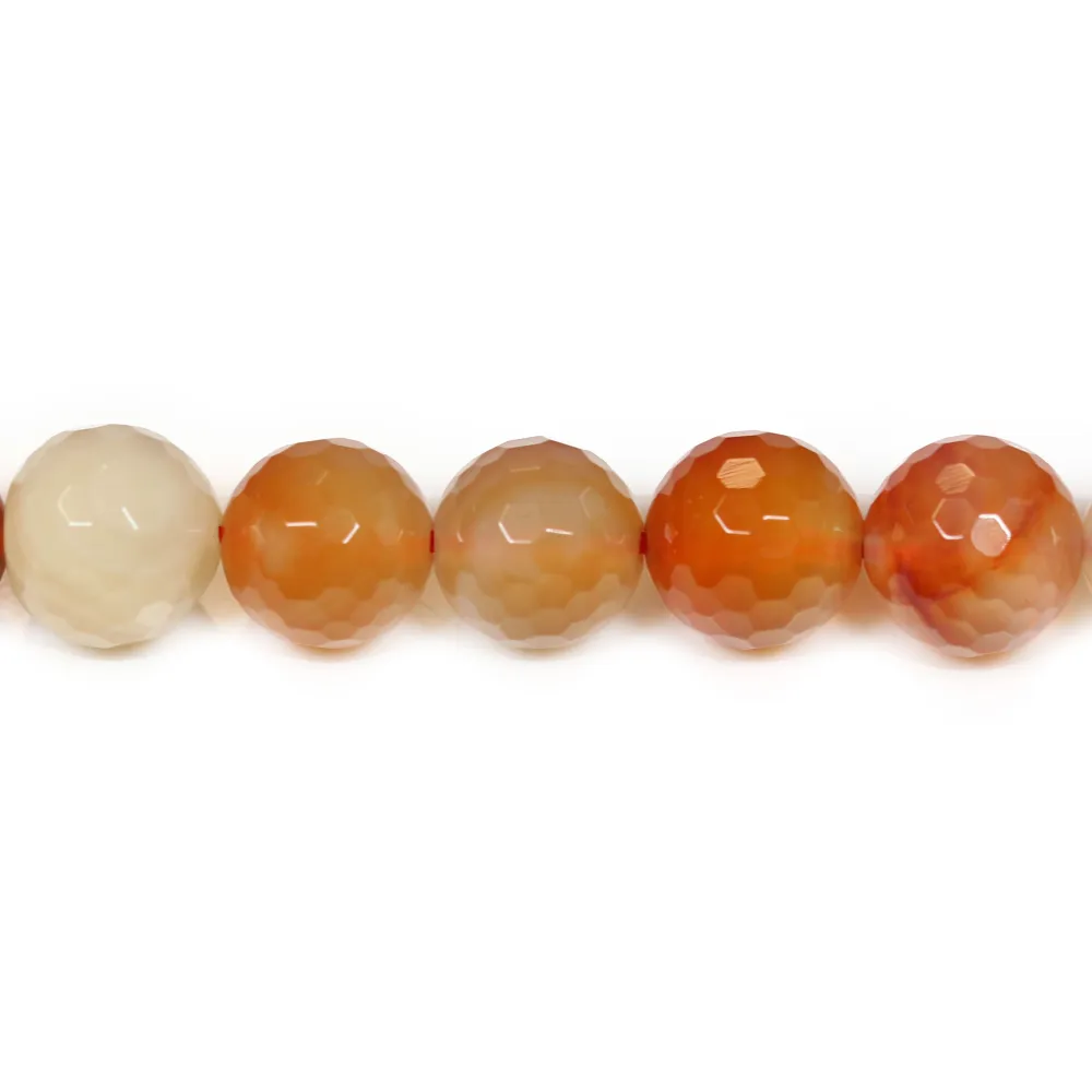 Cornaline Ronde Facette 12mm x 40cm
