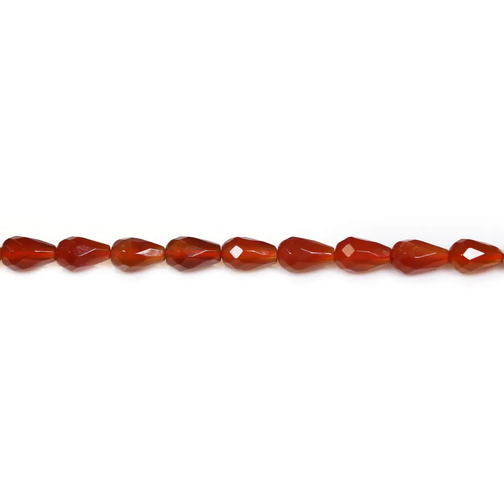 Cornaline goutte facetté 5x8mm x 4 pcs